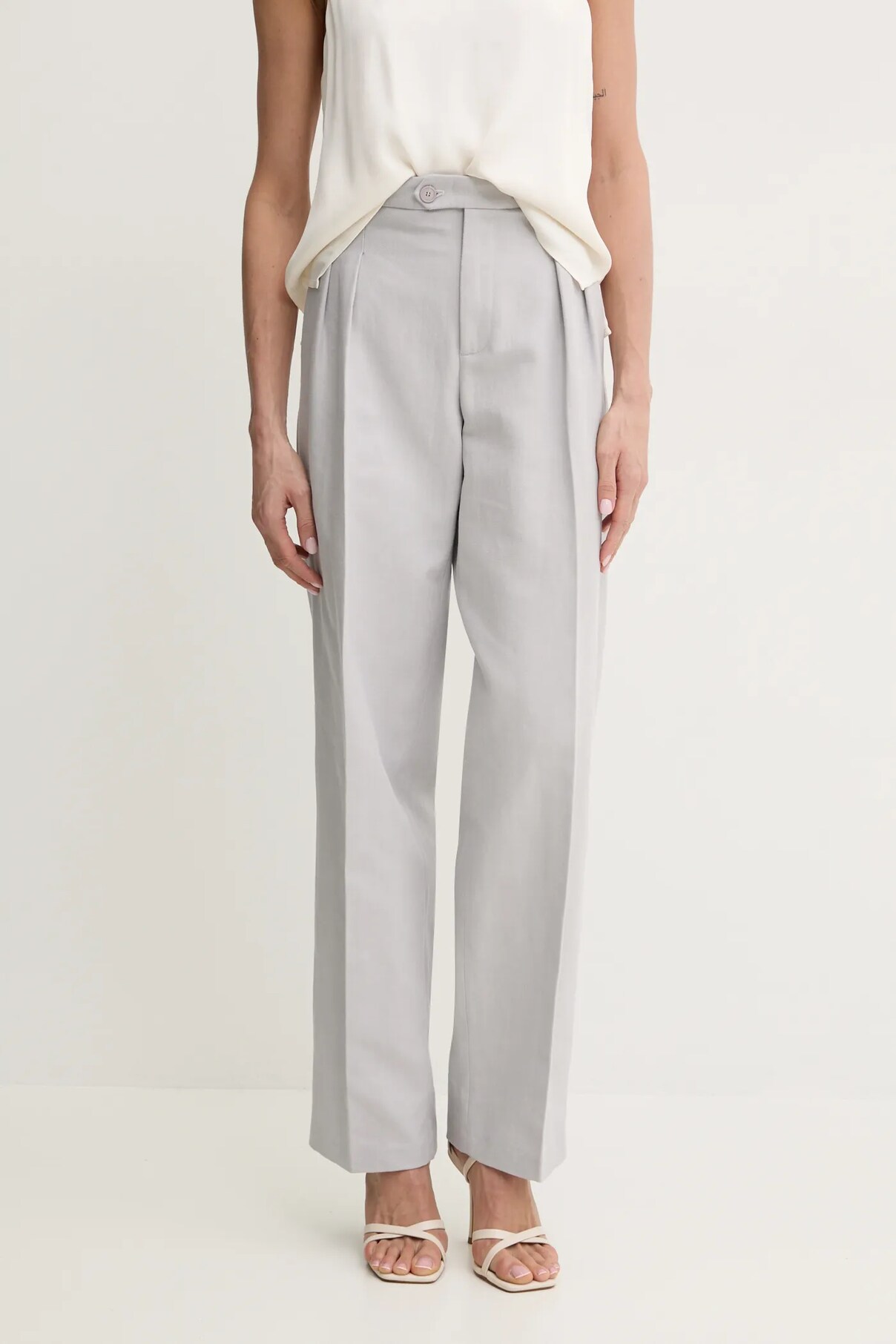 Брюки с добавлением льна Twinset, серый 
Брюки с добавлением льна Twinset, серый