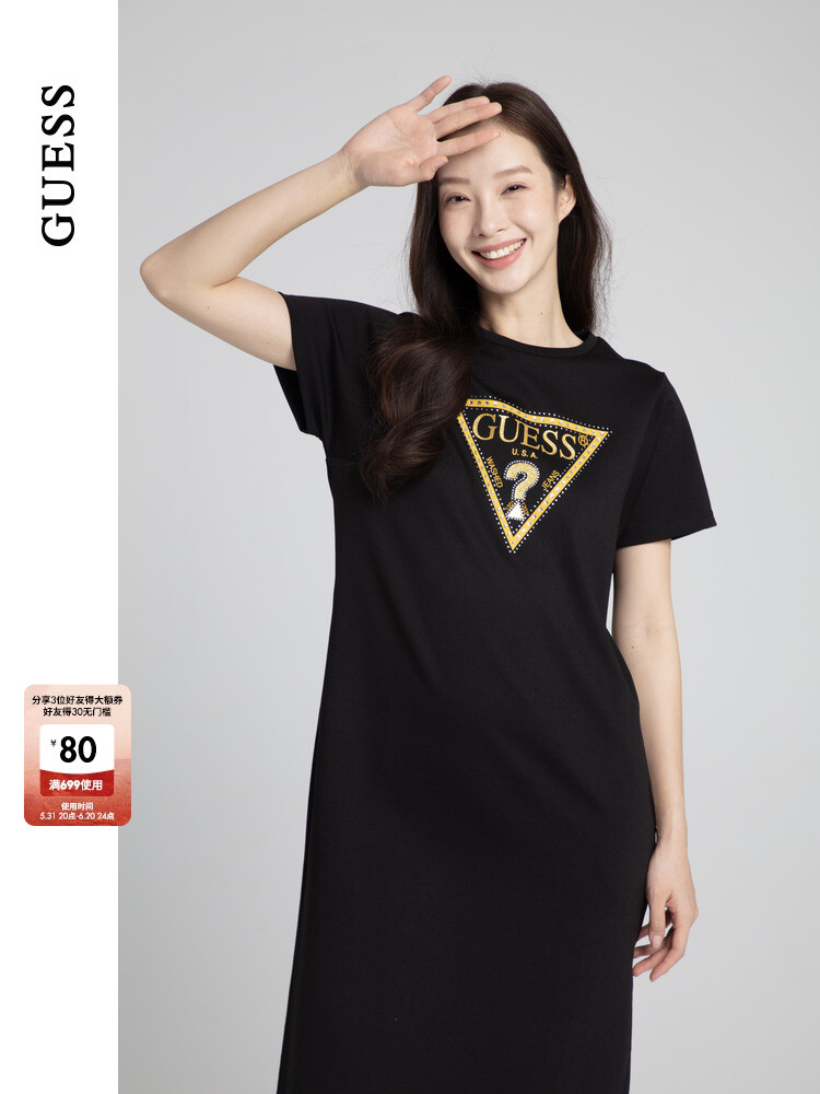 Платье женское Guess с короткими рукавами, черный
Платье женское Guess с короткими рукавами, черный