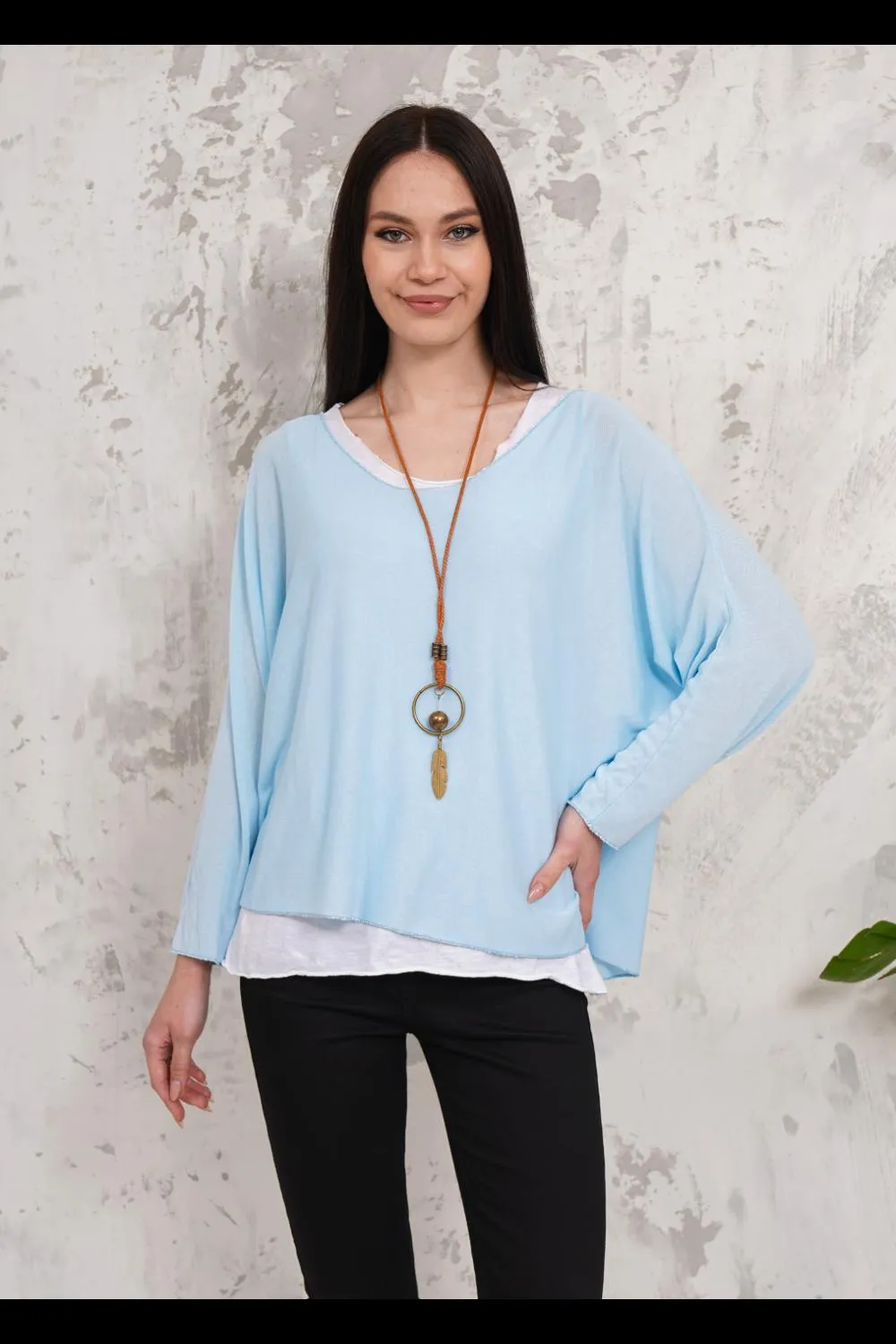 Двухслойный топ оверсайз с длинными рукавами HOXTON GAL, синий
Двухслойный топ оверсайз с длинными рукавами HOXTON GAL, синий