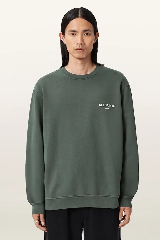 Хлопковая толстовка Allsaints, зеленый
Хлопковая толстовка Allsaints, зеленый