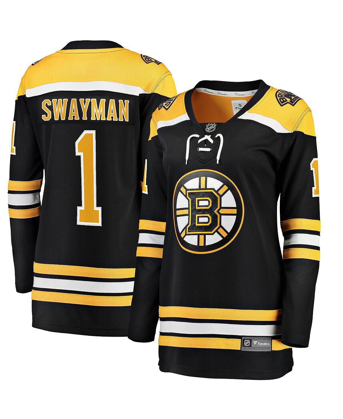Женская черная домашняя футболка с логотипом Jeremy Swayman Boston Bruins 2017/18 Fanatics, черный
Женская черная домашняя футболка с логотипом Jeremy Swayman Boston Bruins 2017/18 Fanatics, черный