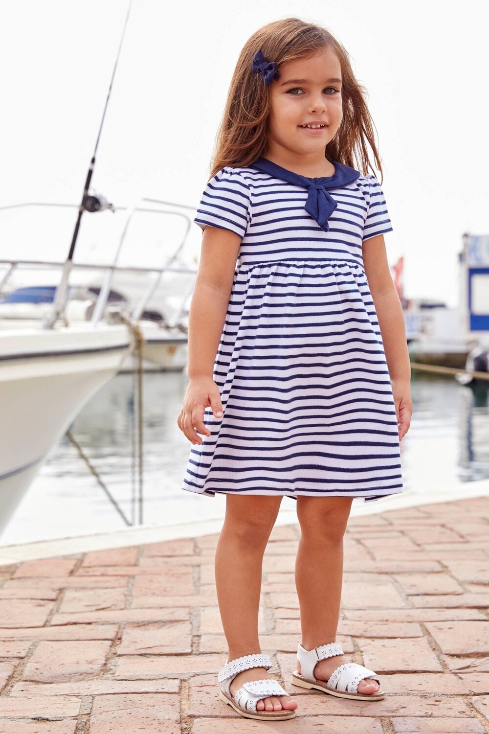 Полосатое платье для девочек с короткими рукавами JoJo Maman Bébé, белый
Полосатое платье для девочек с короткими рукавами JoJo Maman Bébé, белый