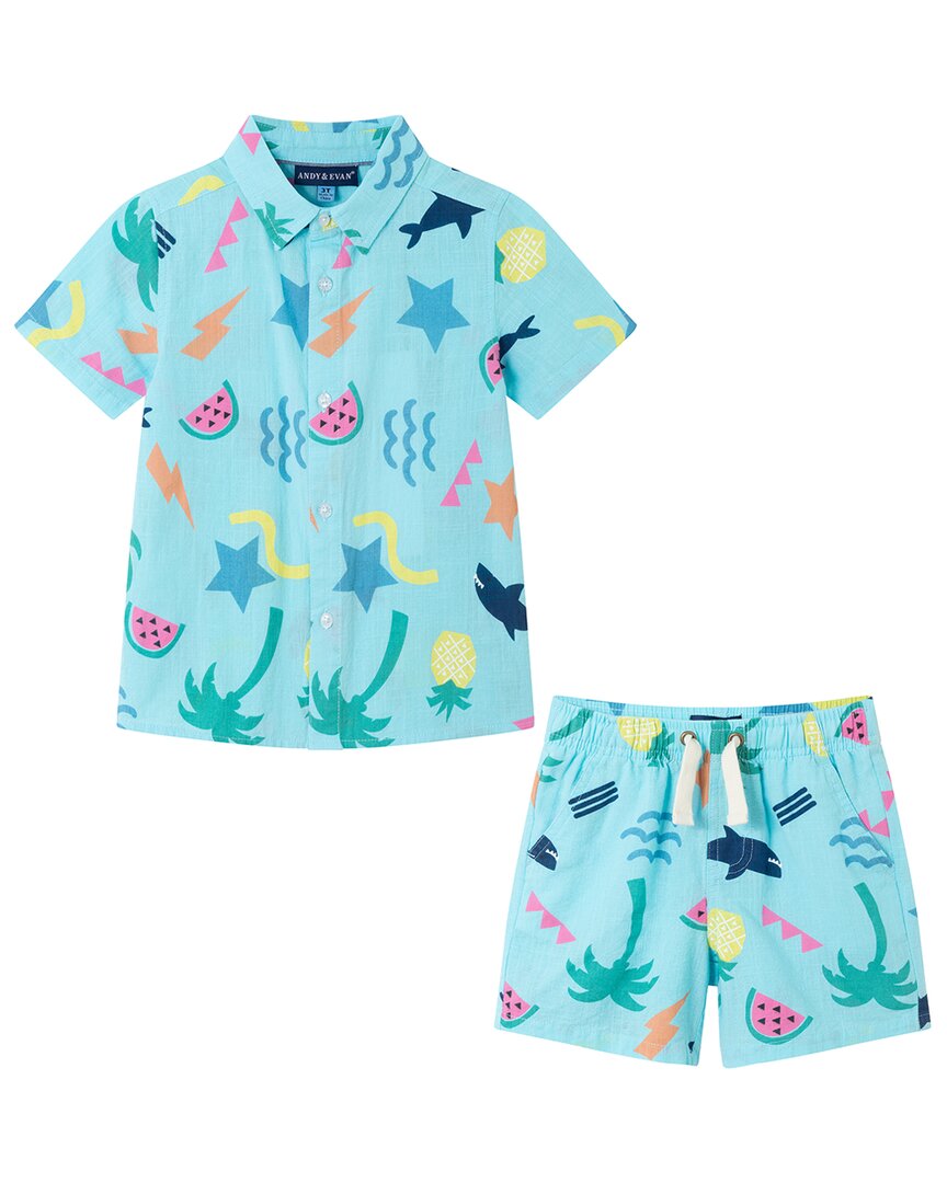 Andy & Evan 2-предметный комплект с веселым принтом и застежкой на пуговицы, синий
Andy & Evan 2-предметный комплект с веселым принтом и застежкой на пуговицы, синий