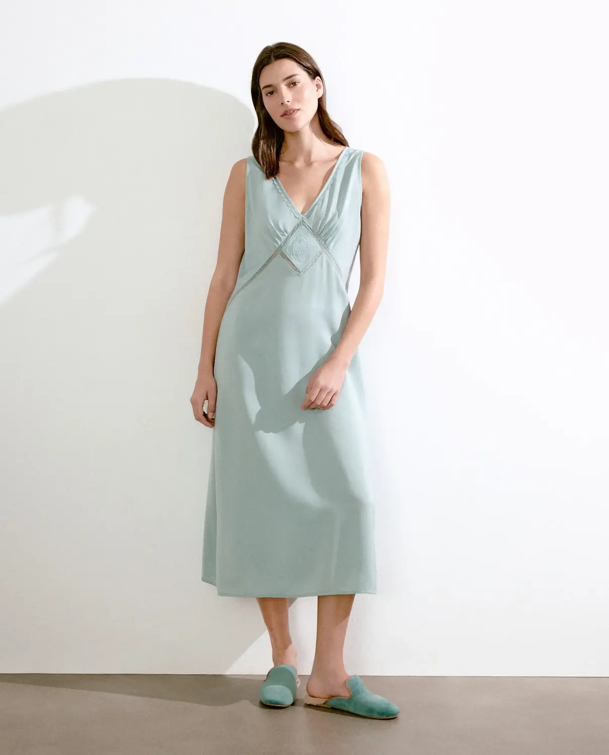 Ночная рубашка с цветочным узором без рукавов Énfasis, бирюзовый
Ночная рубашка с цветочным узором без рукавов Énfasis, бирюзовый