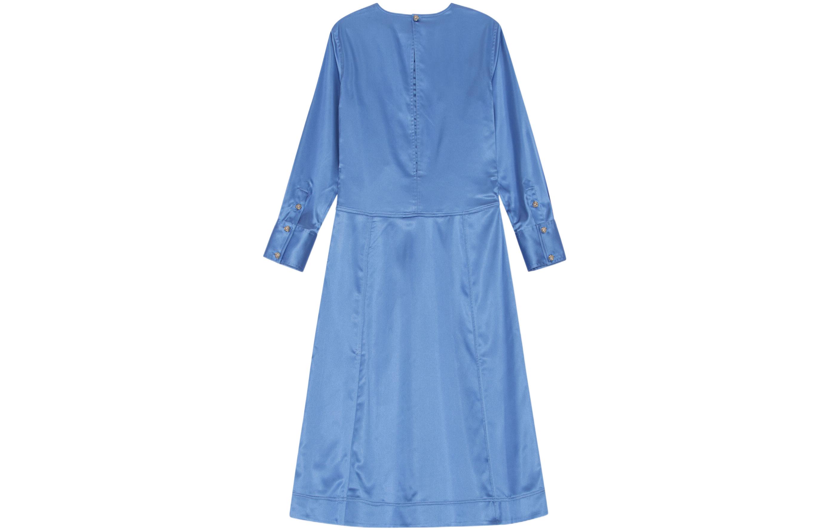 Футболка с плиссированными деталями из сатина миди GANNI, синяя
Футболка с плиссированными деталями из сатина миди GANNI, синяя