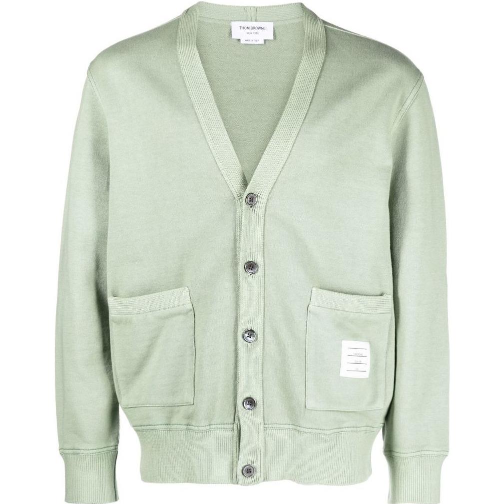 Thom Browne Мужской трикотажный кардиган зеленого цвета с V-образным вырезом, средней длины
Thom Browne Мужской трикотажный кардиган зеленого цвета с V-образным вырезом, средней длины