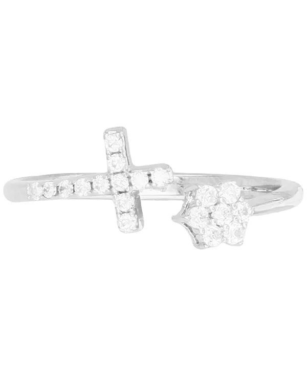 Кольцо с крестом и кластером из кубического циркония (также из выращенного в лаборатории рубина) Macy'S, silver
Кольцо с крестом и кластером из кубического циркония (также из выращенного в лаборатории рубина) Macy'S, silver