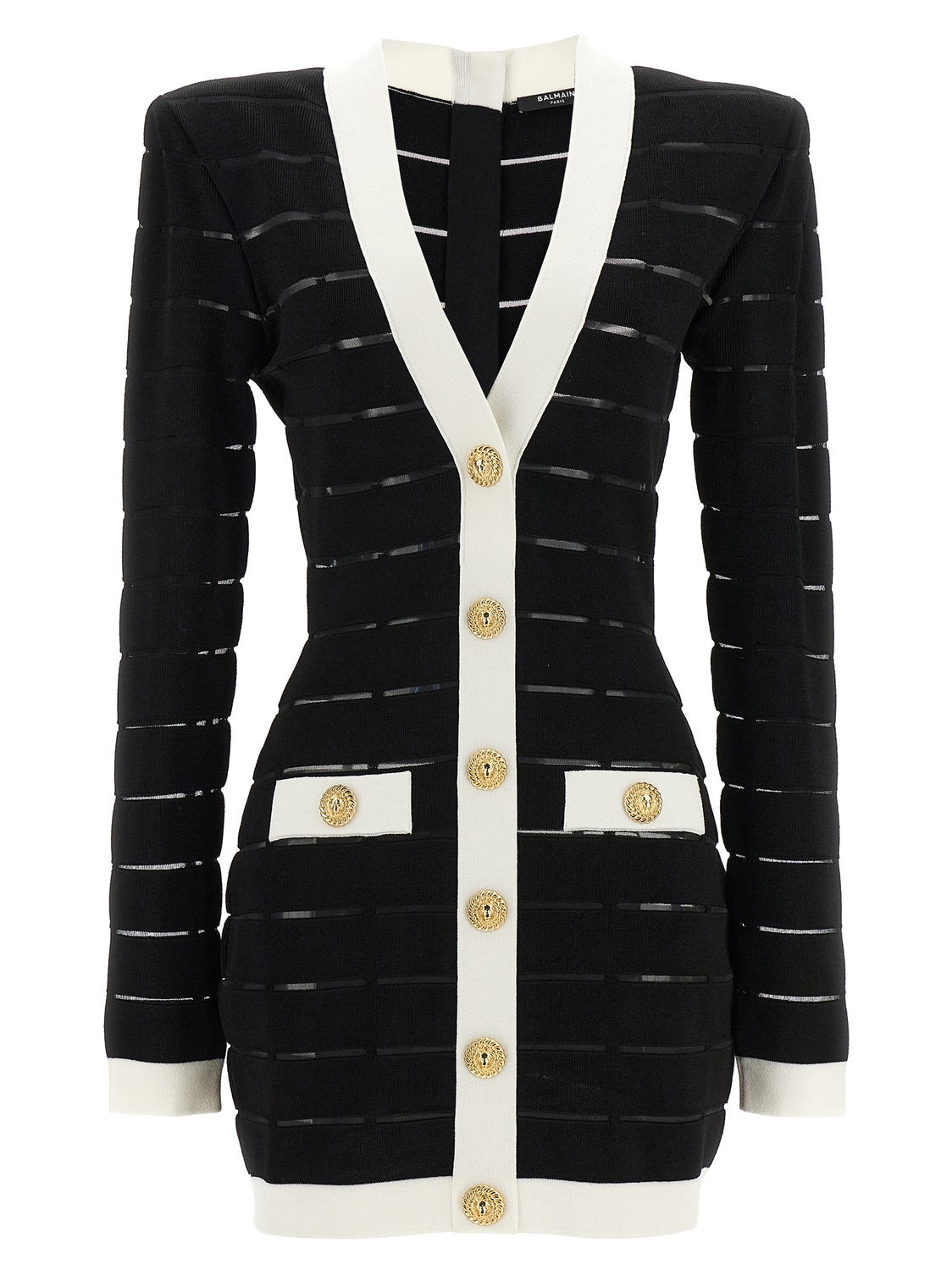 Вязаное платье в двух тонах BALMAIN, черный
Вязаное платье в двух тонах BALMAIN, черный