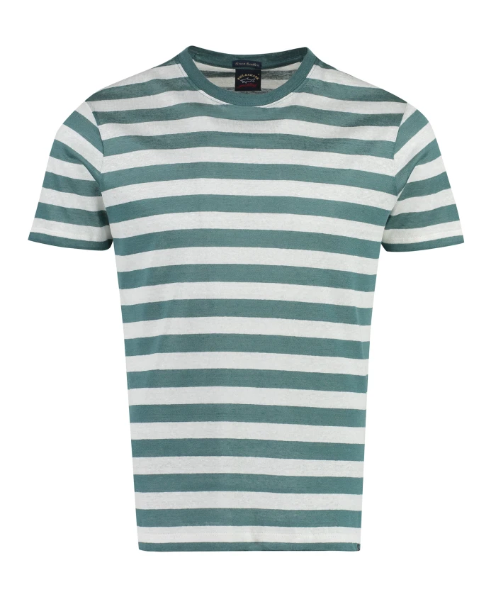 Полосатая льняно хлопковая футболка Paul & Shark, зеленый
Полосатая льняно хлопковая футболка Paul & Shark, зеленый