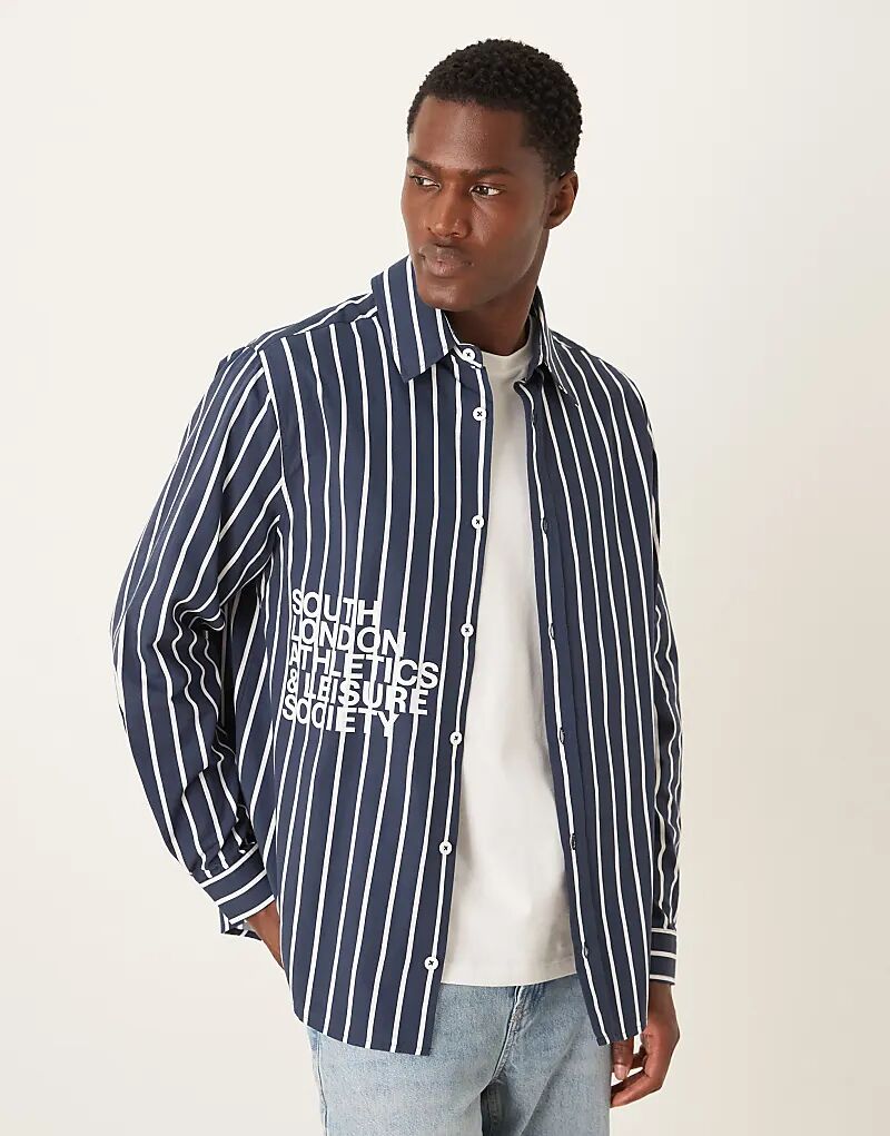 Рубашка свободного кроя ASOS DESIGN с принтом в темно-синюю полоску
Рубашка свободного кроя ASOS DESIGN с принтом в темно-синюю полоску