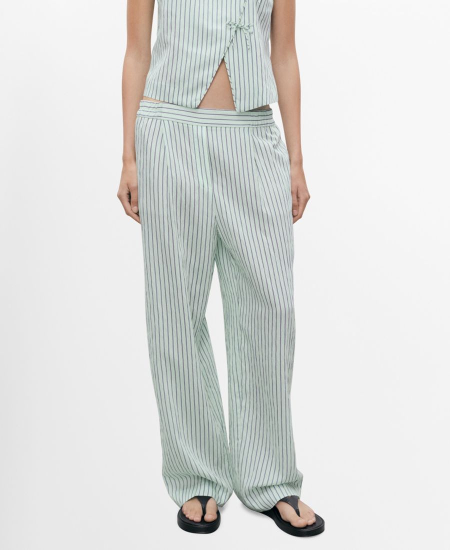 Женские полосатые брюки с низкой посадкой MANGO, Pastel Green
Женские полосатые брюки с низкой посадкой MANGO, Pastel Green