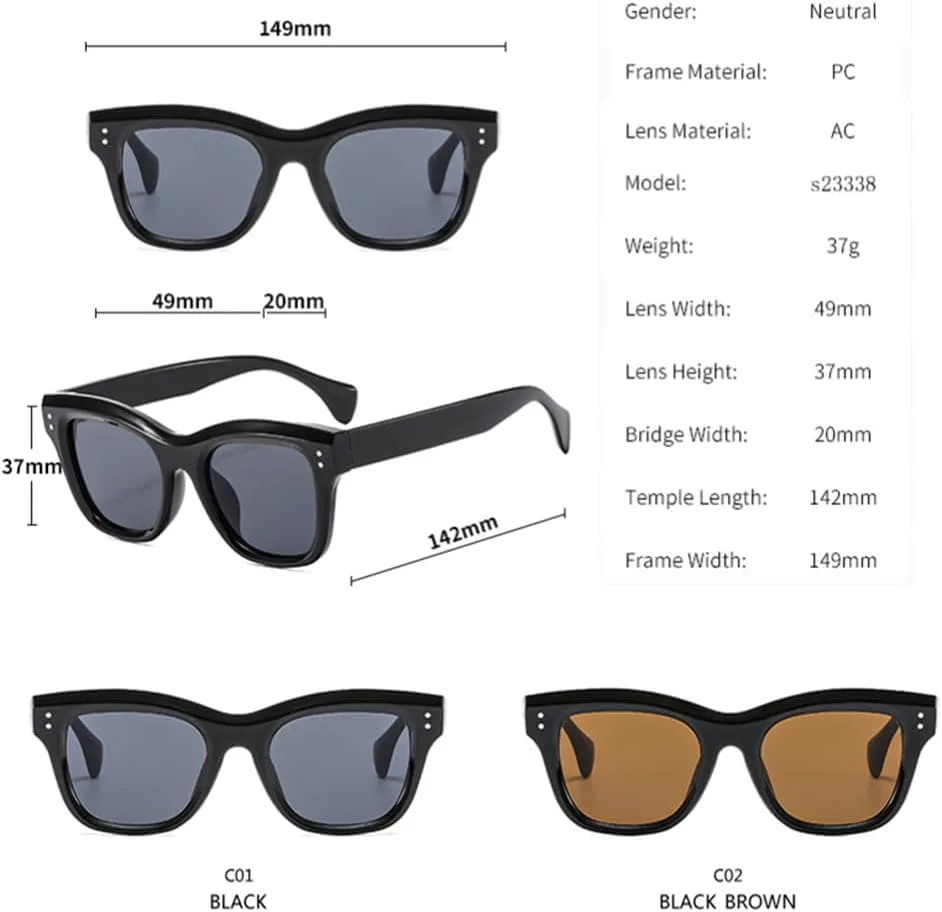 Солнцезащитные очки для женщин 2027 года: модные ретро-очки с заклепками, винтажные солнцезащитные очки с защитой от УФ-излучения UV400 MTZJH, Black Blue
Солнцезащитные очки для женщин 2027 года: модные ретро-очки с заклепками, винтажные солнцезащитные очки с защитой от УФ-излучения UV400 MTZJH, Black Blue