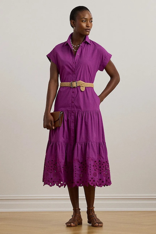 Хлопковое платье Lauren Ralph Lauren, фиолетовый
Хлопковое платье Lauren Ralph Lauren, фиолетовый
