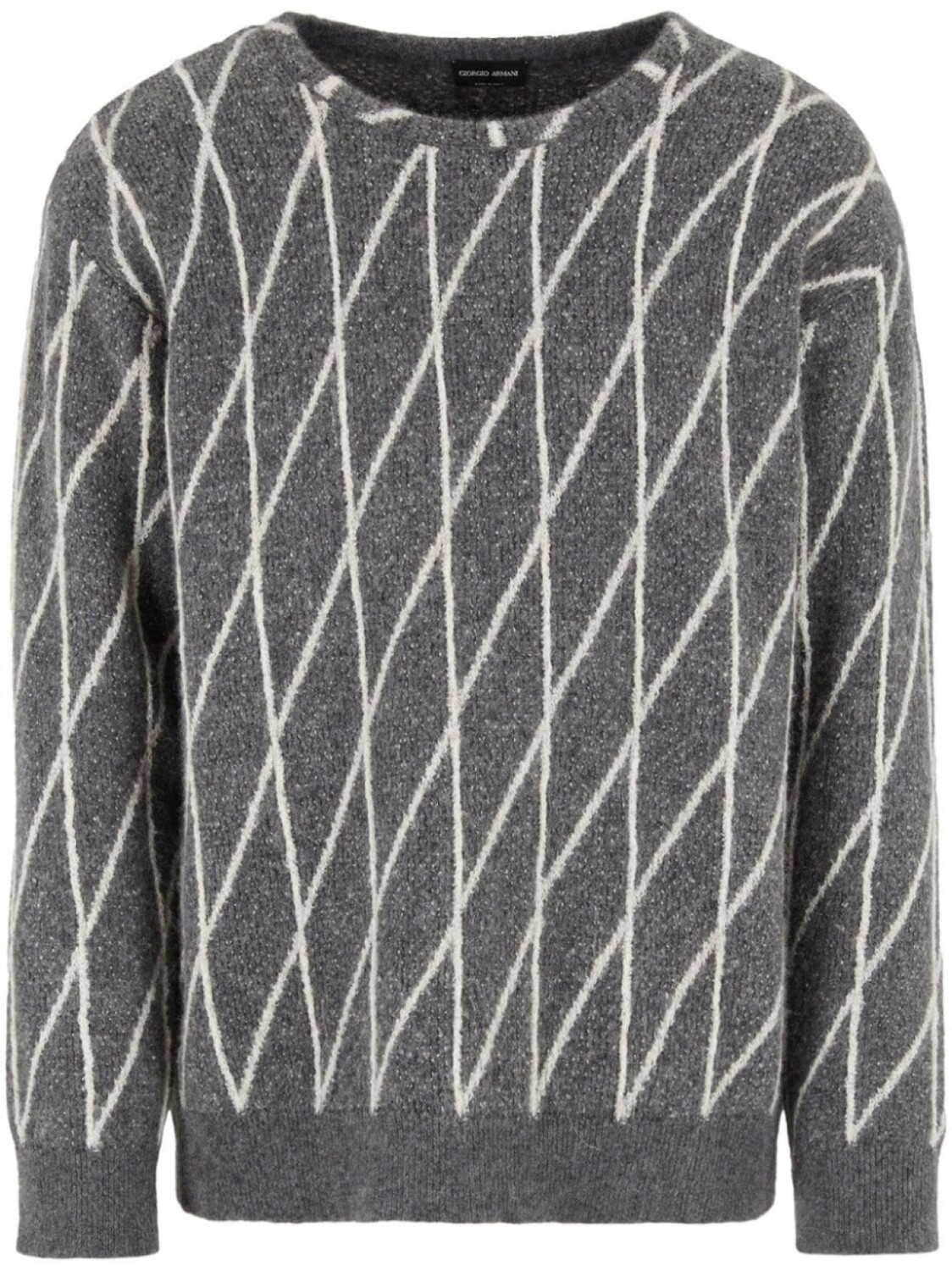 Джемпер вязки интарсия Giorgio Armani, серый 
Джемпер вязки интарсия Giorgio Armani, серый