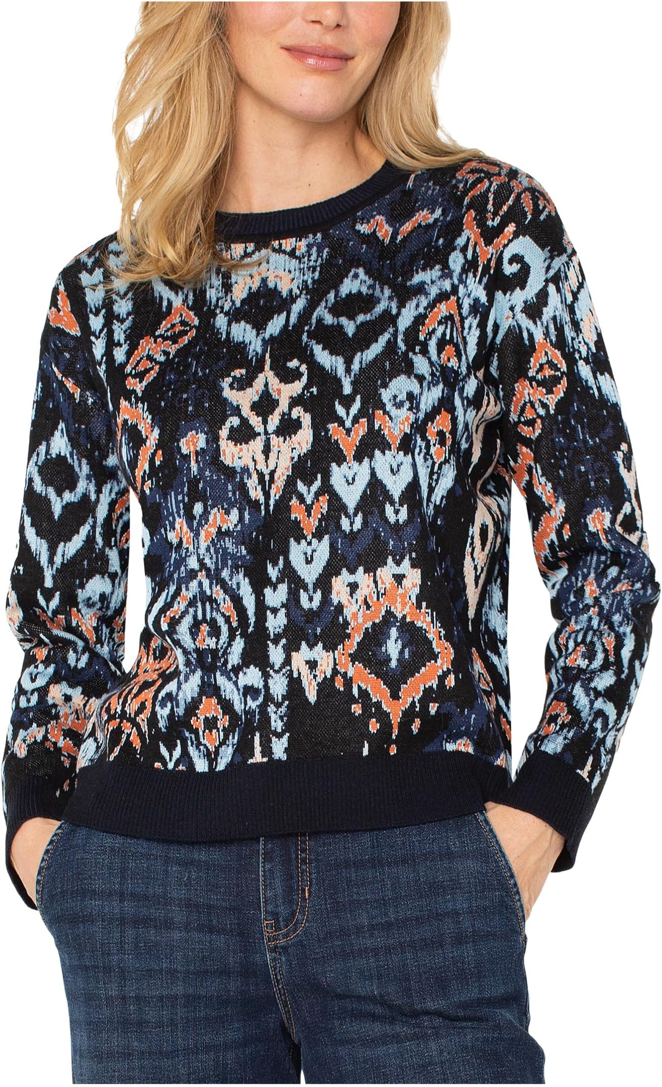 Свитер Liverpool Los Angeles Women's Petite Long Sleeve Crew Neck Dropped Shoulder Jacquard Sweater, Blue Multi Ikat
Свитер Liverpool Los Angeles Women's Petite Long Sleeve Crew Neck Dropped Shoulder Jacquard Sweater, Blue Multi Ikat