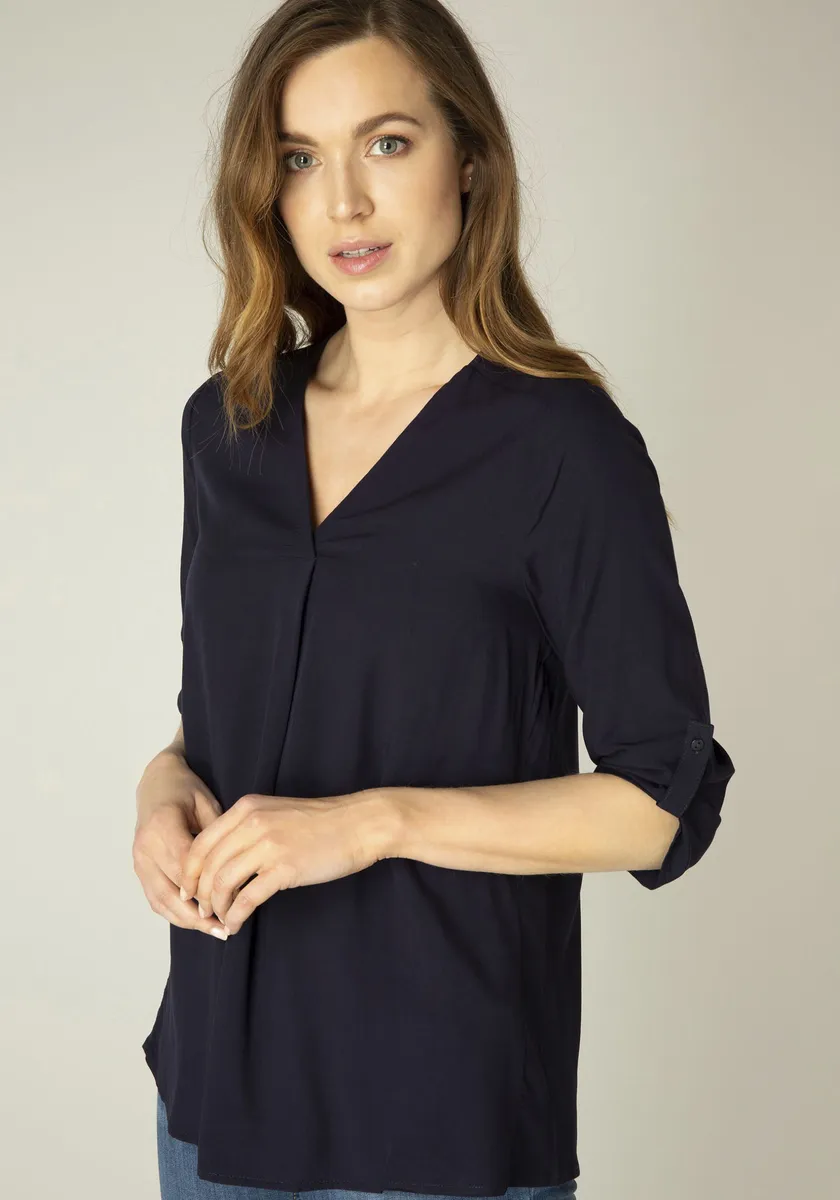 Блузка-рубашка Base Level с V-образным вырезом, синий
Блузка-рубашка Base Level с V-образным вырезом, синий