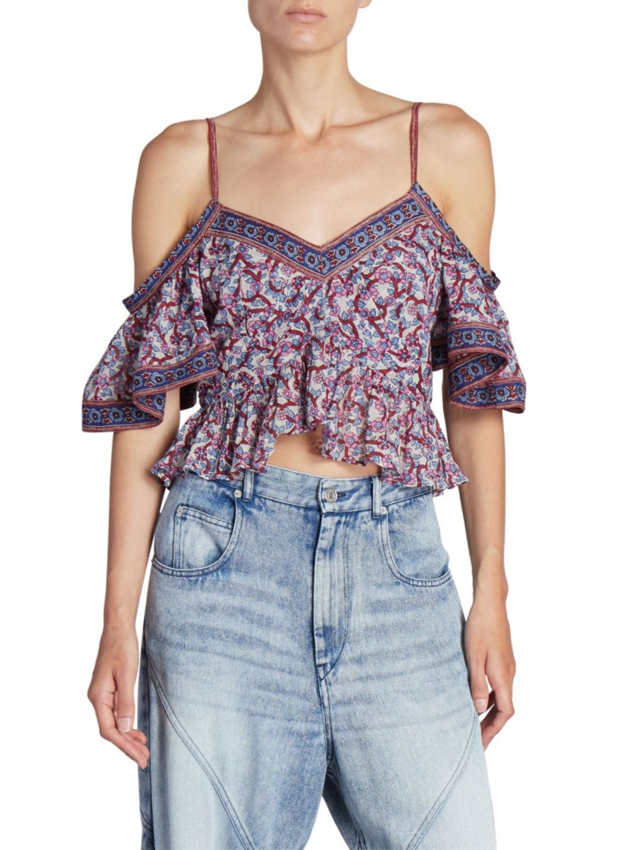 Топ с открытыми плечами Garuva Isabel Marant Étoile, фиолетовый 
Топ с открытыми плечами Garuva Isabel Marant Étoile, фиолетовый