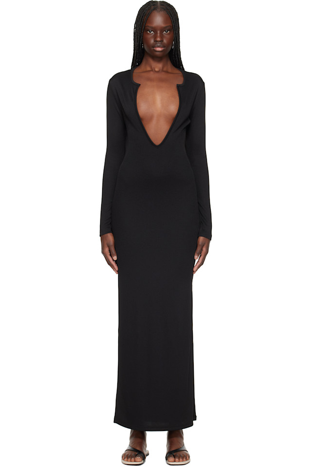 Вогнутое длинное платье с рукавом-резинкой макси Christopher Esber, черный
Вогнутое длинное платье с рукавом-резинкой макси Christopher Esber, черный
