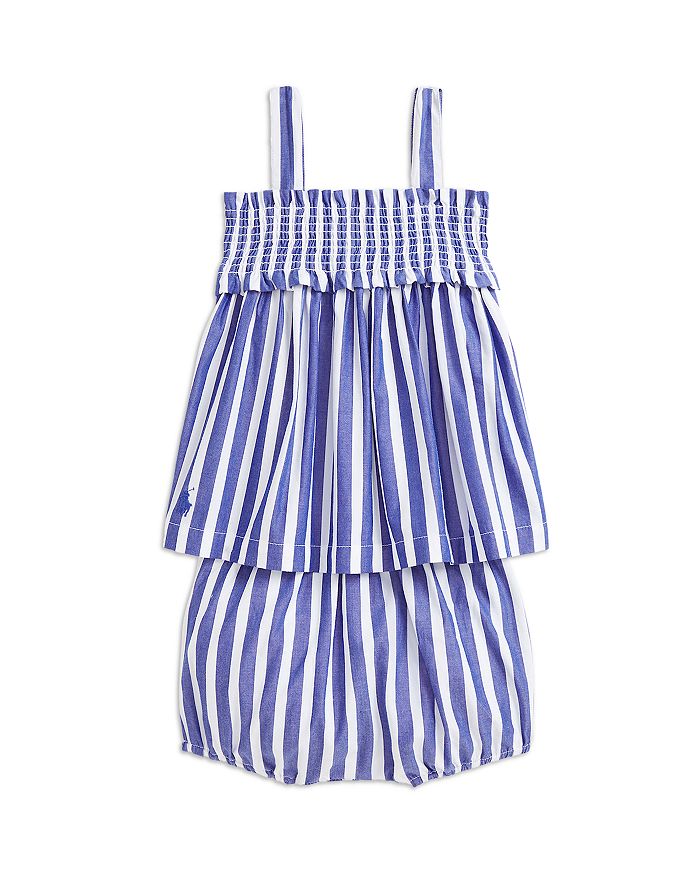 Детский комплект из хлопкового поплина с полосками - топ и шорты для девочек Baby Ralph Lauren, синий
Детский комплект из хлопкового поплина с полосками - топ и шорты для девочек Baby Ralph Lauren, синий