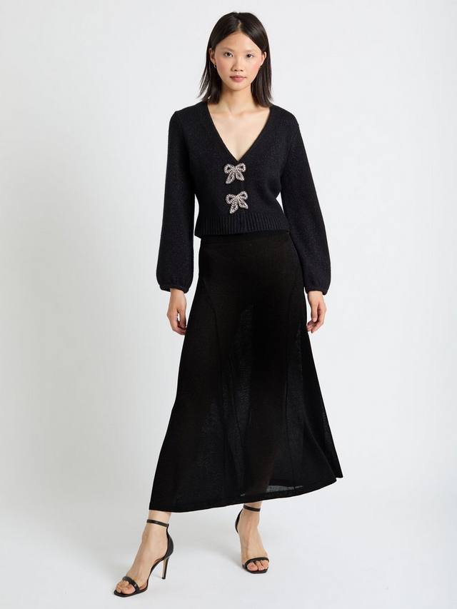 Шерстяной кардиган с кристальным ажурным передом Chinti & Parker, Black
Шерстяной кардиган с кристальным ажурным передом Chinti & Parker, Black