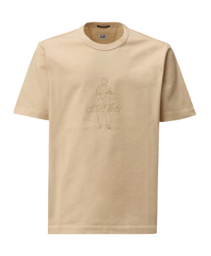 Бежевая футболка с логотипом, изготовленная из мерсеризованного хлопкового трикотажа. C.P. Company, бежевый
Бежевая футболка с логотипом, изготовленная из мерсеризованного хлопкового трикотажа. C.P. Company, бежевый