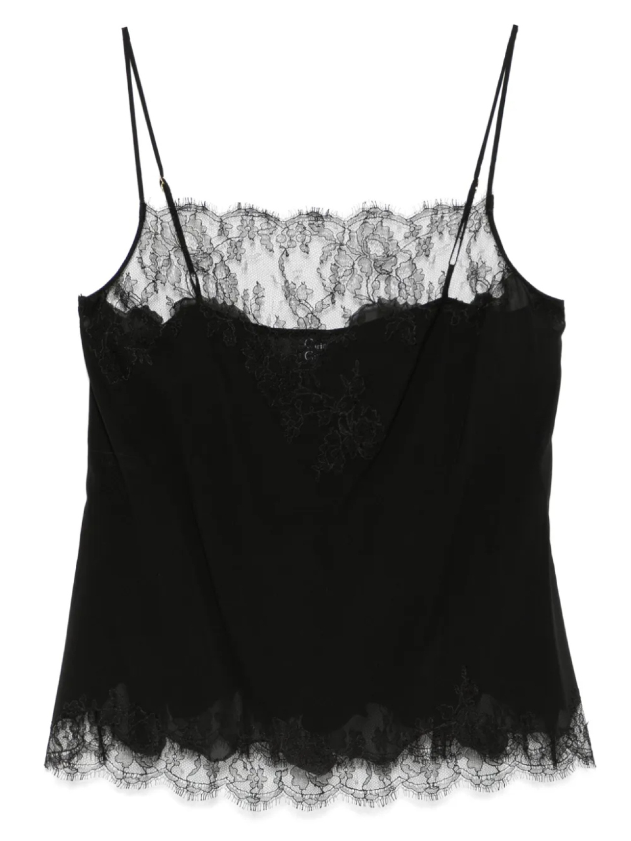 Шелковый топ на бретелях с кружевом Caudry Carine Gilson, черный
Шелковый топ на бретелях с кружевом Caudry Carine Gilson, черный