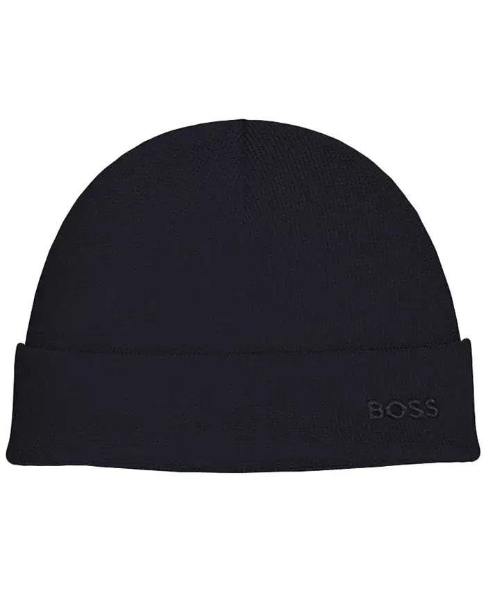 Мужская шапка-бини с логотипом в стиле вафельной вязки Hugo Boss, синий
Мужская шапка-бини с логотипом в стиле вафельной вязки Hugo Boss, синий