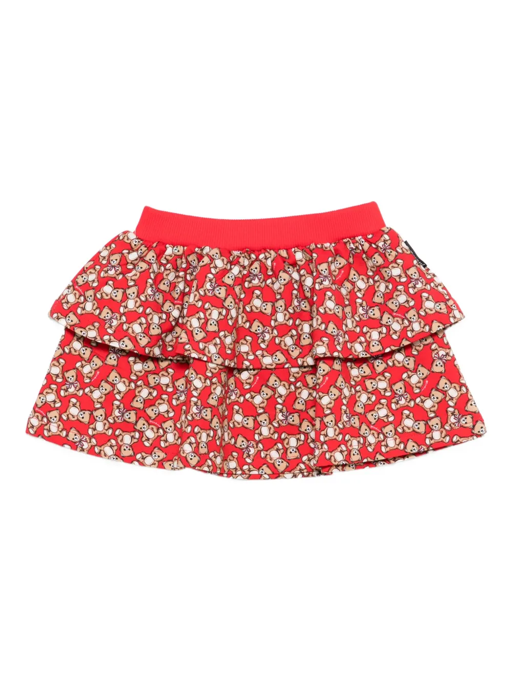 Юбка с оборками и принтом Teddy Bear Moschino Kids, красный 
Юбка с оборками и принтом Teddy Bear Moschino Kids, красный