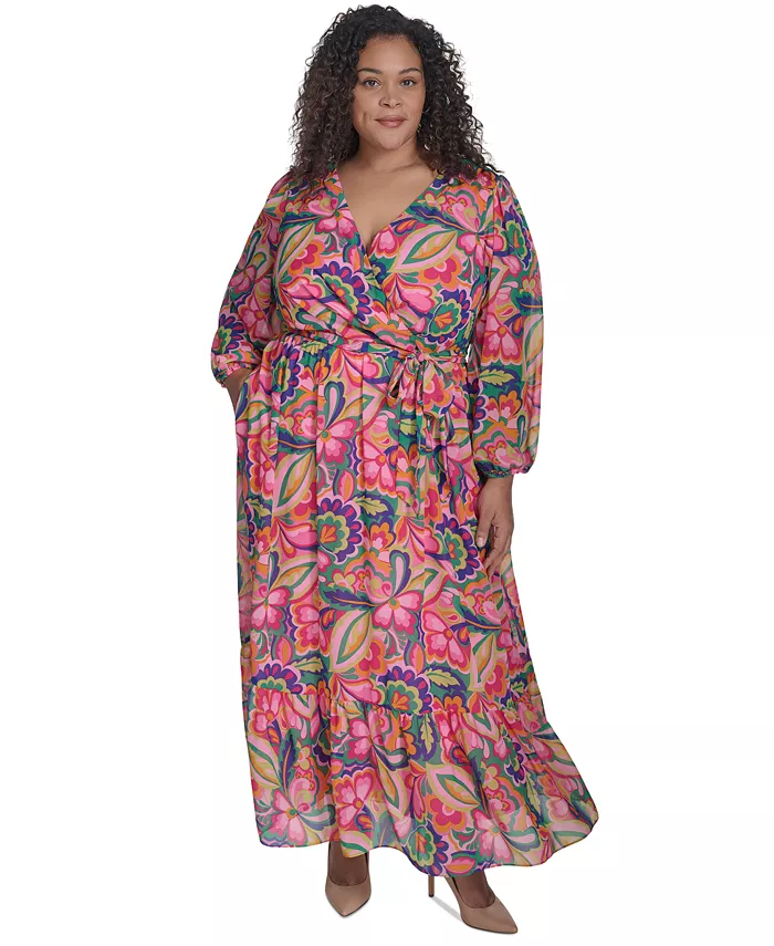 Платье макси размера плюс с принтом, завязывающимся на талии и рукавами-блузоном Jessica Howard, розовый
Платье макси размера плюс с принтом, завязывающимся на талии и рукавами-блузоном Jessica Howard, розовый