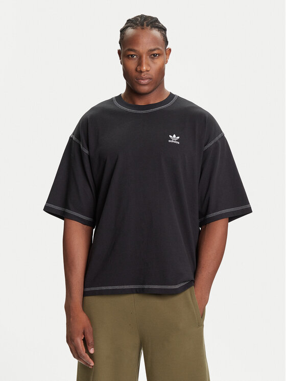 Футболка regular fit Trefoil Essentials JW0971 Adidas, чёрный 
Футболка regular fit Trefoil Essentials JW0971 Adidas, чёрный