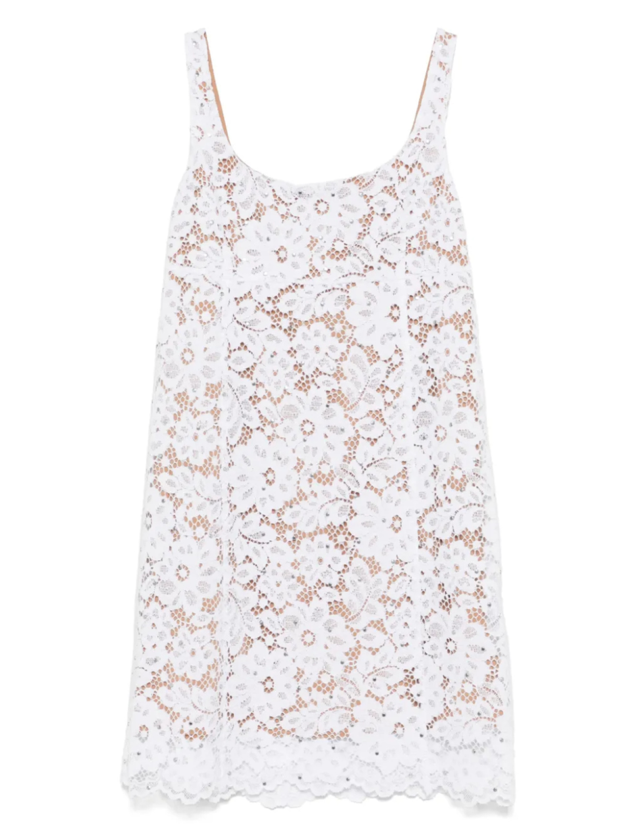 Мини-платье из кружева с заклепками Michael Kors, белый 
Мини-платье из кружева с заклепками Michael Kors, белый