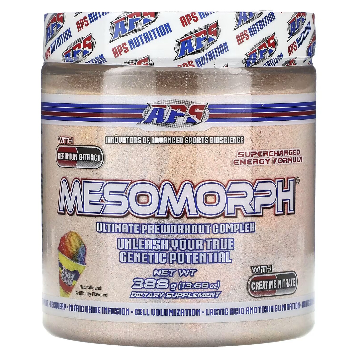 Mesomorph, Снежный конус, 13,68 унций (388 г) Aps
Mesomorph, Снежный конус, 13,68 унций (388 г) Aps