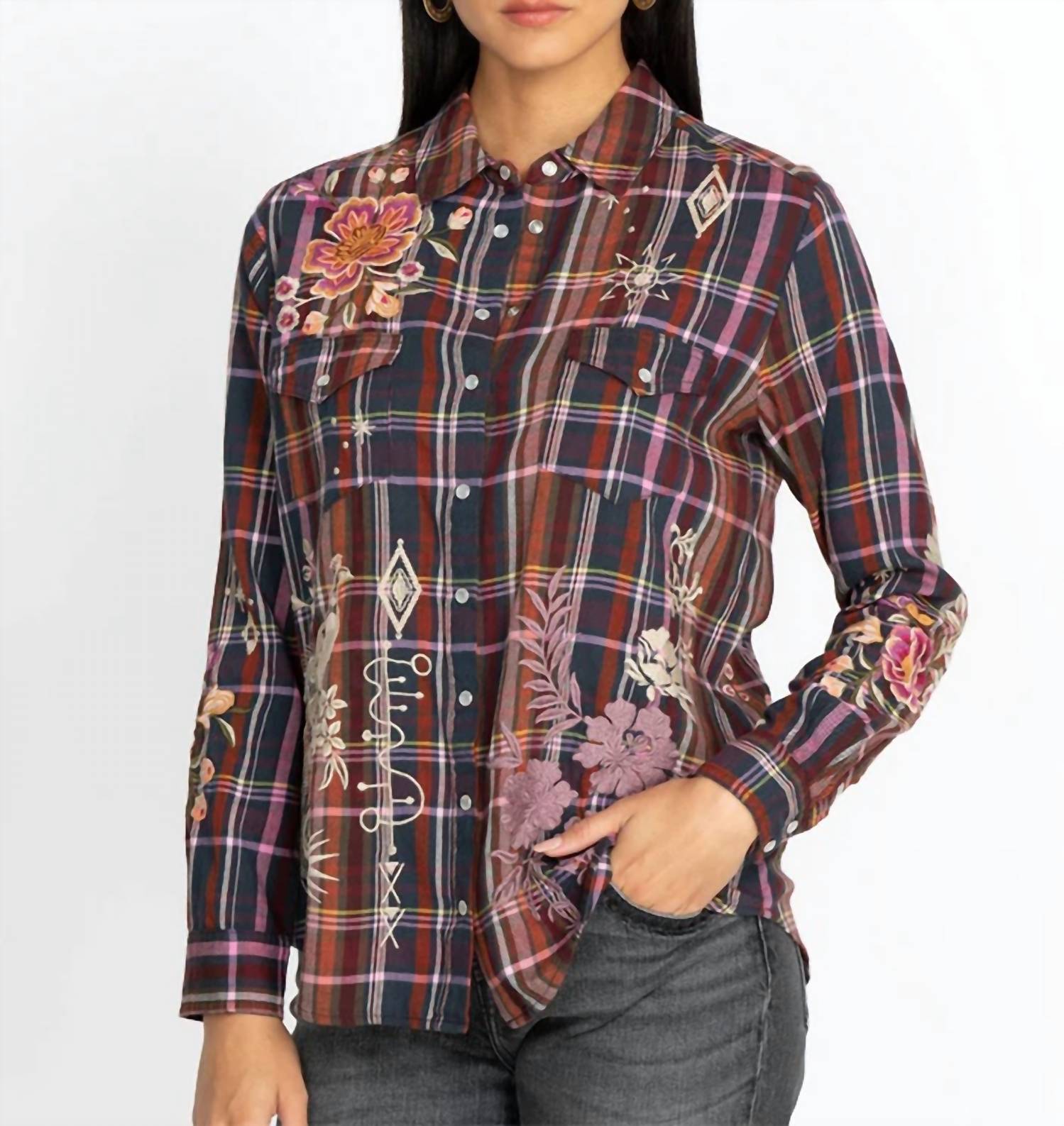 Блуза Brittany с накладными карманами в клетку Johnny Was, Plaid
Блуза Brittany с накладными карманами в клетку Johnny Was, Plaid