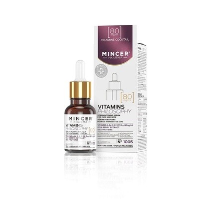 Mincer Est. Pharma 1989 Mincer Pharma Vitamins Philosophy Сыворотка-лифтинг для лица и шеи с экстрактом ягод годжи, витаминами A, B, C, E, F, Pp, D и протеинами шелка 15 мл
Mincer Est. Pharma 1989 Mincer Pharma Vitamins Philosophy Сыворотка-лифтинг для лица и шеи с экстрактом ягод годжи, витаминами A, B, C, E, F, Pp, D и протеинами шелка 15 мл