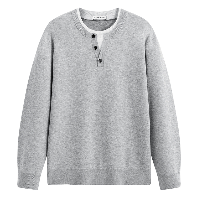 PEACEBIRD MEN Свитер мужской Microcrystalline Gray 1 Henry Collar Moderate Mock Two Piece
PEACEBIRD MEN Свитер мужской Microcrystalline Gray 1 Henry Collar Moderate Mock Two Piece
