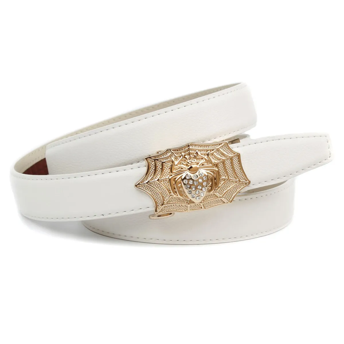 Кожаный ремень Anthoni Crown, женский кожаный ремень, застежка с паутинкой, белый
Кожаный ремень Anthoni Crown, женский кожаный ремень, застежка с паутинкой, белый