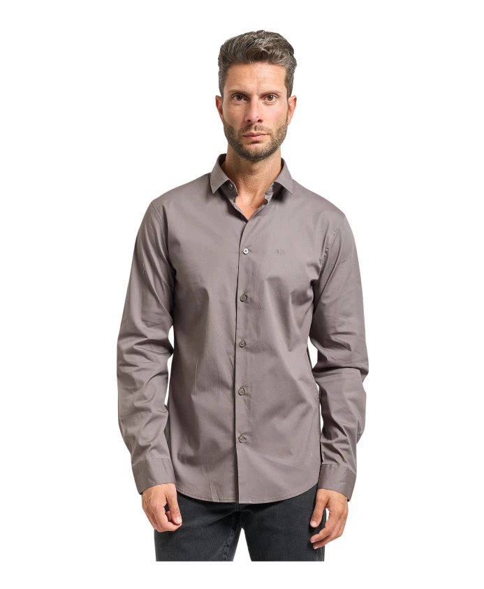 Приталенная хлопковая рубашка с длинными рукавами Armani Exchange, серый
Приталенная хлопковая рубашка с длинными рукавами Armani Exchange, серый