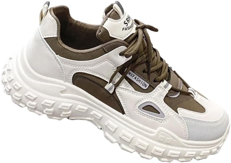 Мужские спортивные кроссовки с толстой подошвой - дышащие, низкие, повседневного стиля, с противоскользящей резиновой подошвой и верхом из искусственной кожи - подходят для повседневной и полуформальной носки Fmshi, хаки
Мужские спортивные кроссовки с толстой подошвой - дышащие, низкие, повседневного стиля, с противоскользящей резиновой подошвой и верхом из искусственной кожи - подходят для повседневной и полуформальной носки Fmshi, хаки