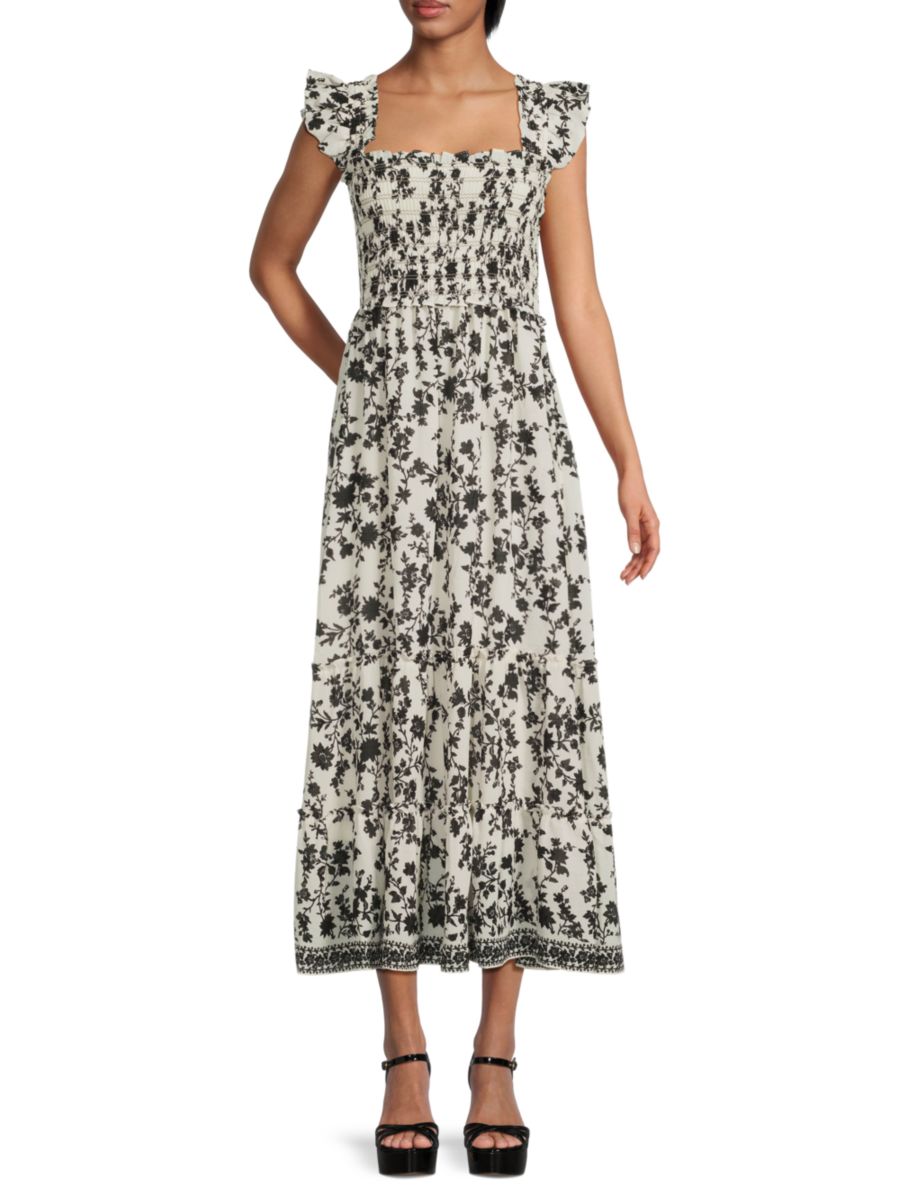 Платье макси из текстурированного жоржета с оборками на рукавах Max Studio, цвет Ivory Black
Платье макси из текстурированного жоржета с оборками на рукавах Max Studio, цвет Ivory Black