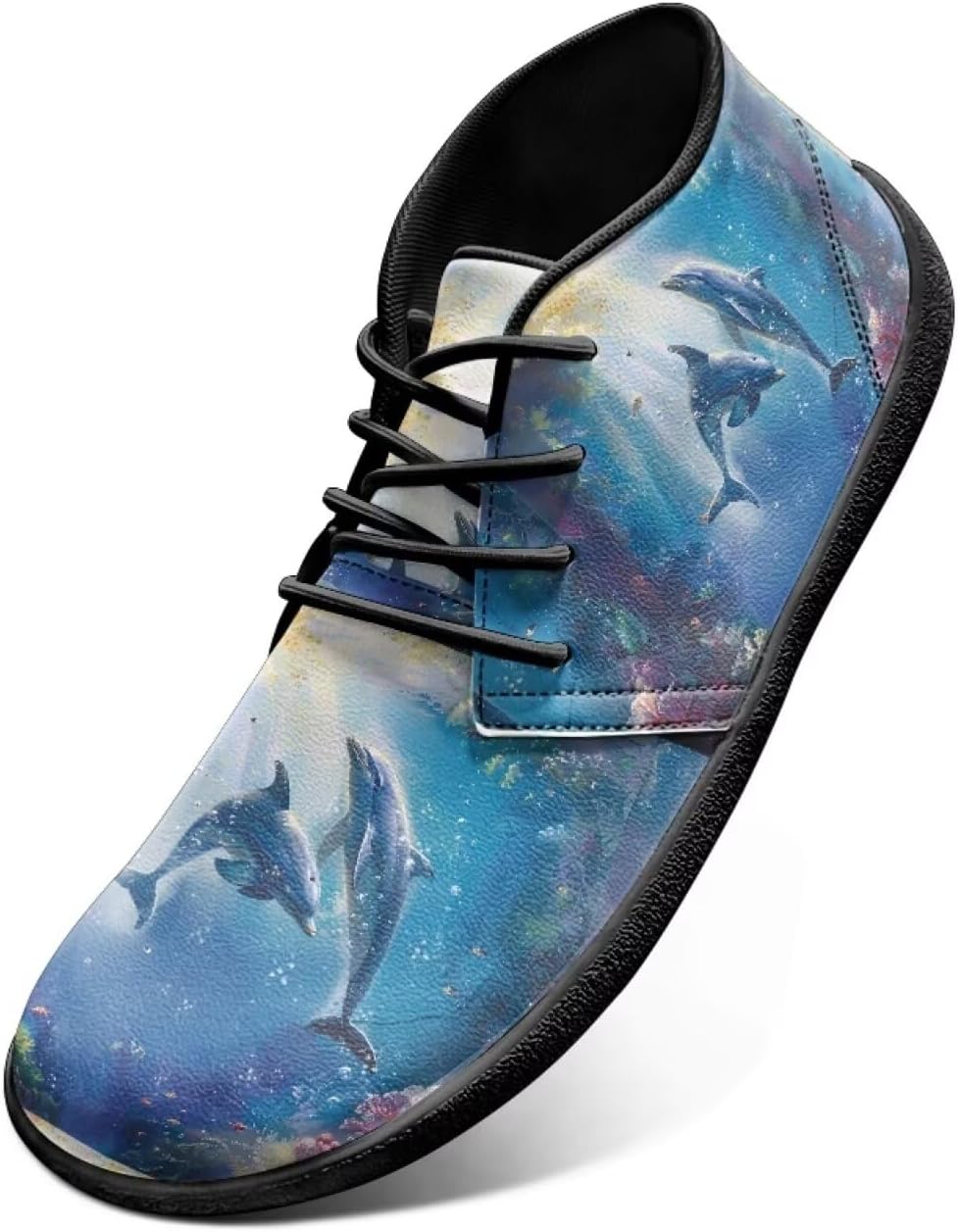 Мужские кроссовки для кросс-тренинга с широкой передней частью и рисунком «дельфин» на резиновой подошве Watdotory, Dolphin Bathing in Sunshine
Мужские кроссовки для кросс-тренинга с широкой передней частью и рисунком «дельфин» на резиновой подошве Watdotory, Dolphin Bathing in Sunshine