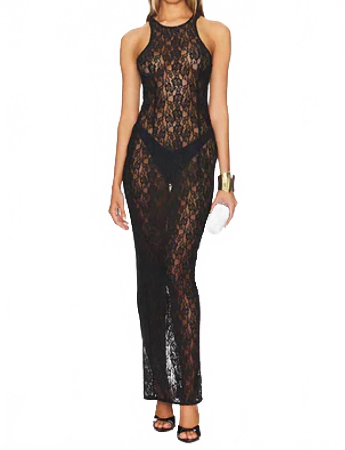 Miscreants London Кружевное макси-платье Tanya, черное
Miscreants London Кружевное макси-платье Tanya, черное