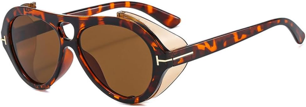 Ретро-солнцезащитные очки в стиле панк с двойной перемычкой, круглые, для женщин, модные, прозрачные, розовые, желтые, с защитой от УФ-излучения UV400, для мужчин MTZJH, Leopard Tea
Ретро-солнцезащитные очки в стиле панк с двойной перемычкой, круглые, для женщин, модные, прозрачные, розовые, желтые, с защитой от УФ-излучения UV400, для мужчин MTZJH, Leopard Tea