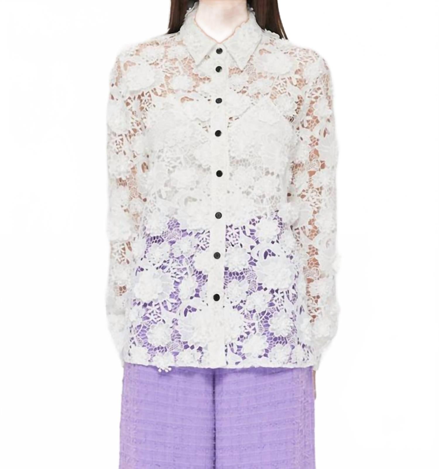 Сабина кружевная блузка в снежном оттенке LEO LIN, Snow
Сабина кружевная блузка в снежном оттенке LEO LIN, Snow