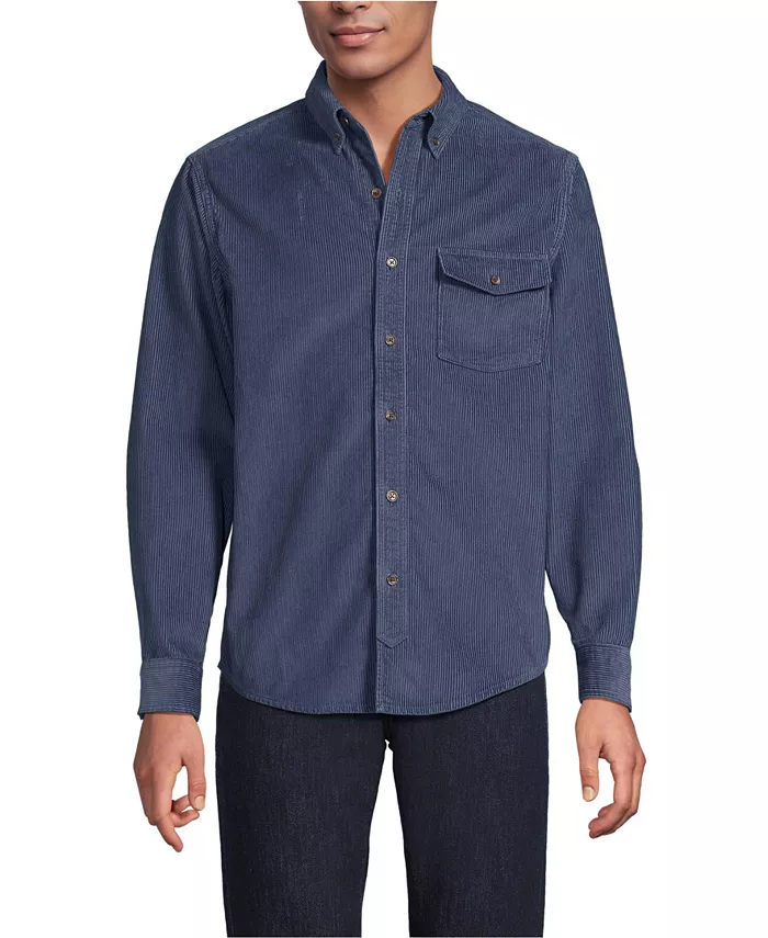 Мужская рубашка из широкого вельвета с длинными рукавами Lands' End, синий
Мужская рубашка из широкого вельвета с длинными рукавами Lands' End, синий