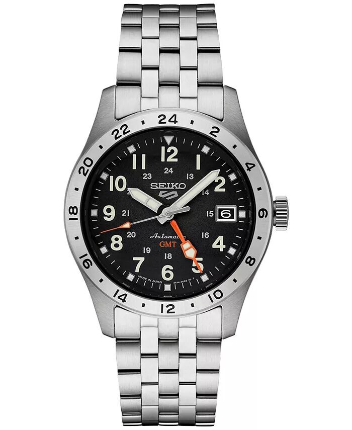 Мужские автоматические 5 спортивных часов GMT с браслетом из нержавеющей стали, 39 мм Seiko, серебро
Мужские автоматические 5 спортивных часов GMT с браслетом из нержавеющей стали, 39 мм Seiko, серебро