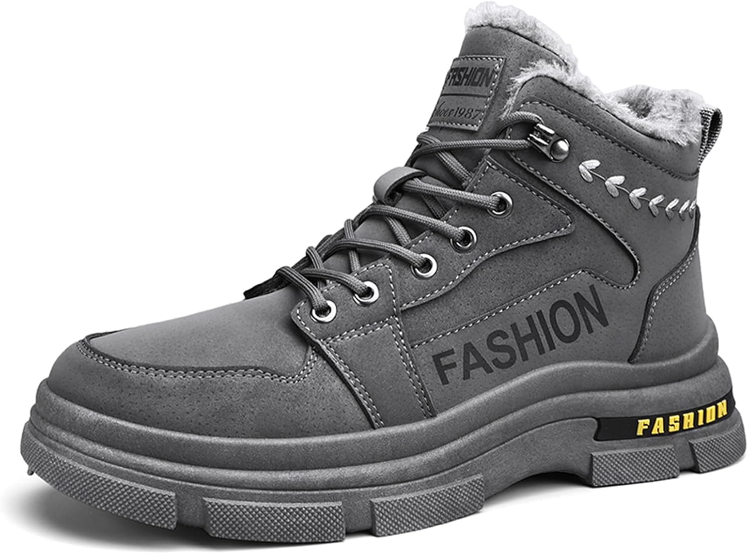 Мужские зимние снегоступы - водонепроницаемые противоскользящие ботинки высокой посадки с флисовой подкладкой, термоботинки для работы и кроссовки в ретро-стиле Kiugco, серый
Мужские зимние снегоступы - водонепроницаемые противоскользящие ботинки высокой посадки с флисовой подкладкой, термоботинки для работы и кроссовки в ретро-стиле Kiugco, серый