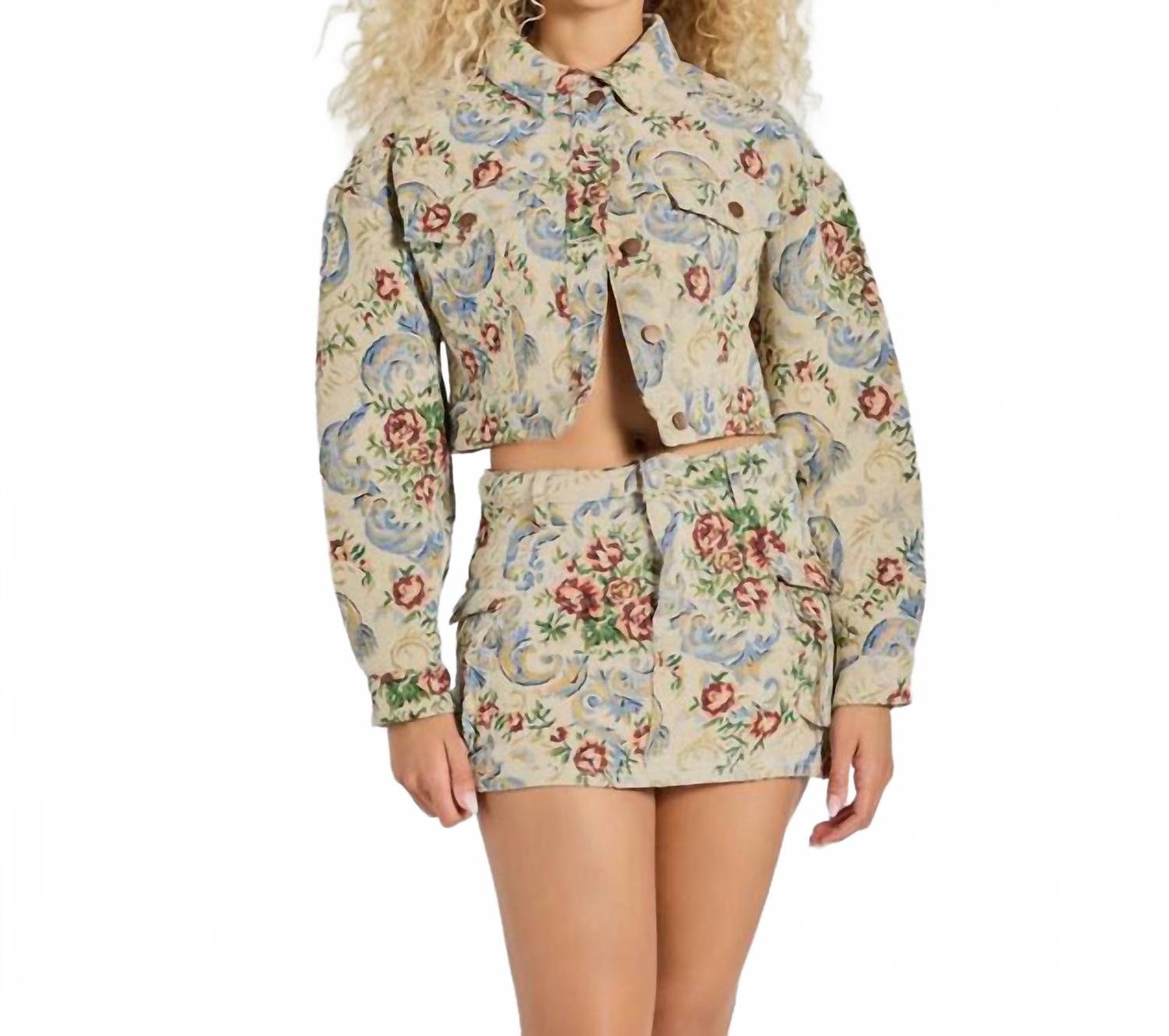 Жаккардовая укороченная куртка Hazel в мультиколоре American Bazi
Жаккардовая укороченная куртка Hazel в мультиколоре American Bazi