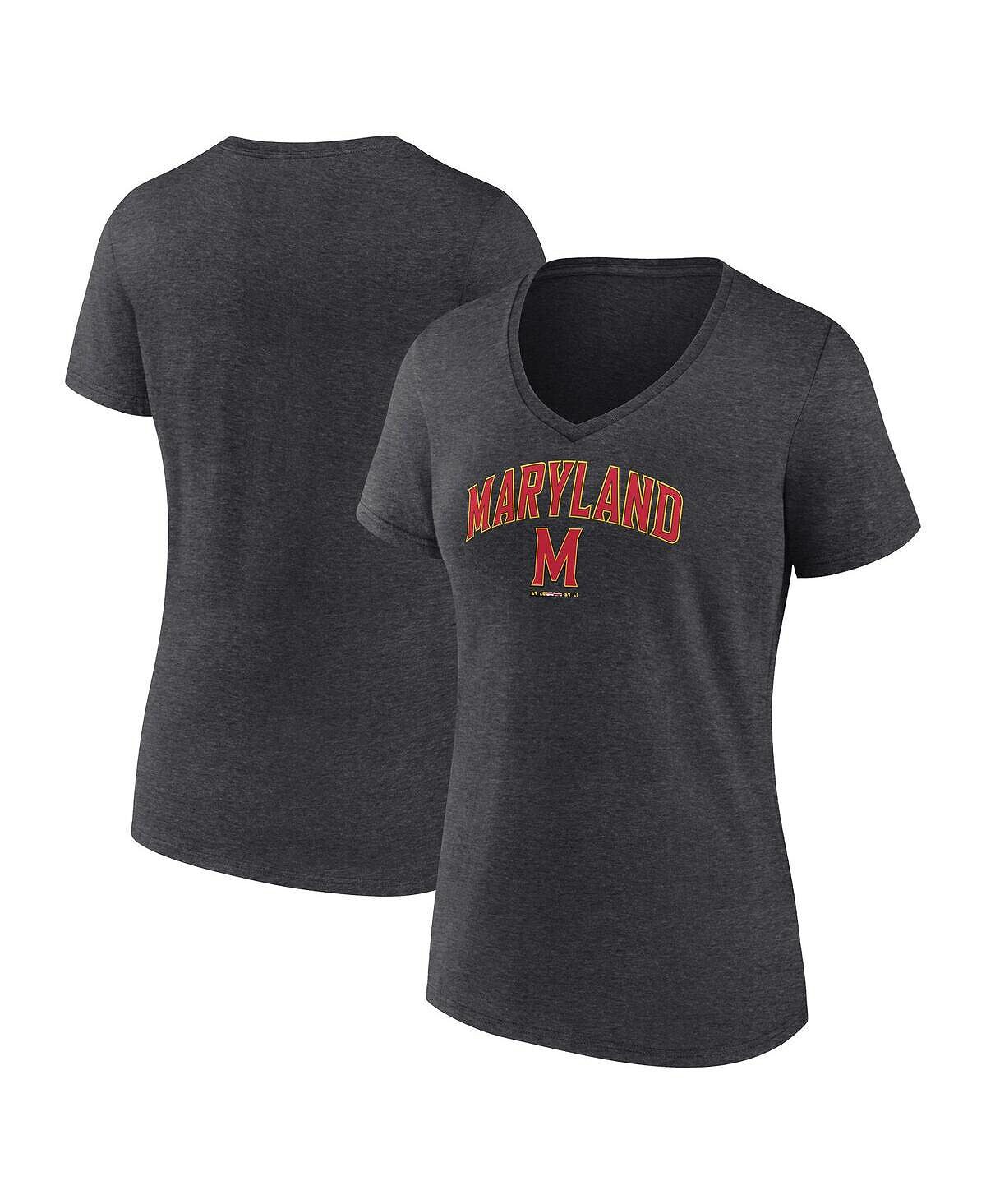 Женская футболка с v-образным вырезом и фирменным логотипом Heather Charcoal Maryland Terrapins Evergreen Campus Fanatics
Женская футболка с v-образным вырезом и фирменным логотипом Heather Charcoal Maryland Terrapins Evergreen Campus Fanatics