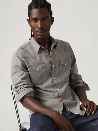 Классическая рубашка в стиле вестерн-стандарт Levi's, цвет Trell Black Chambray - Black
Классическая рубашка в стиле вестерн-стандарт Levi's, цвет Trell Black Chambray - Black