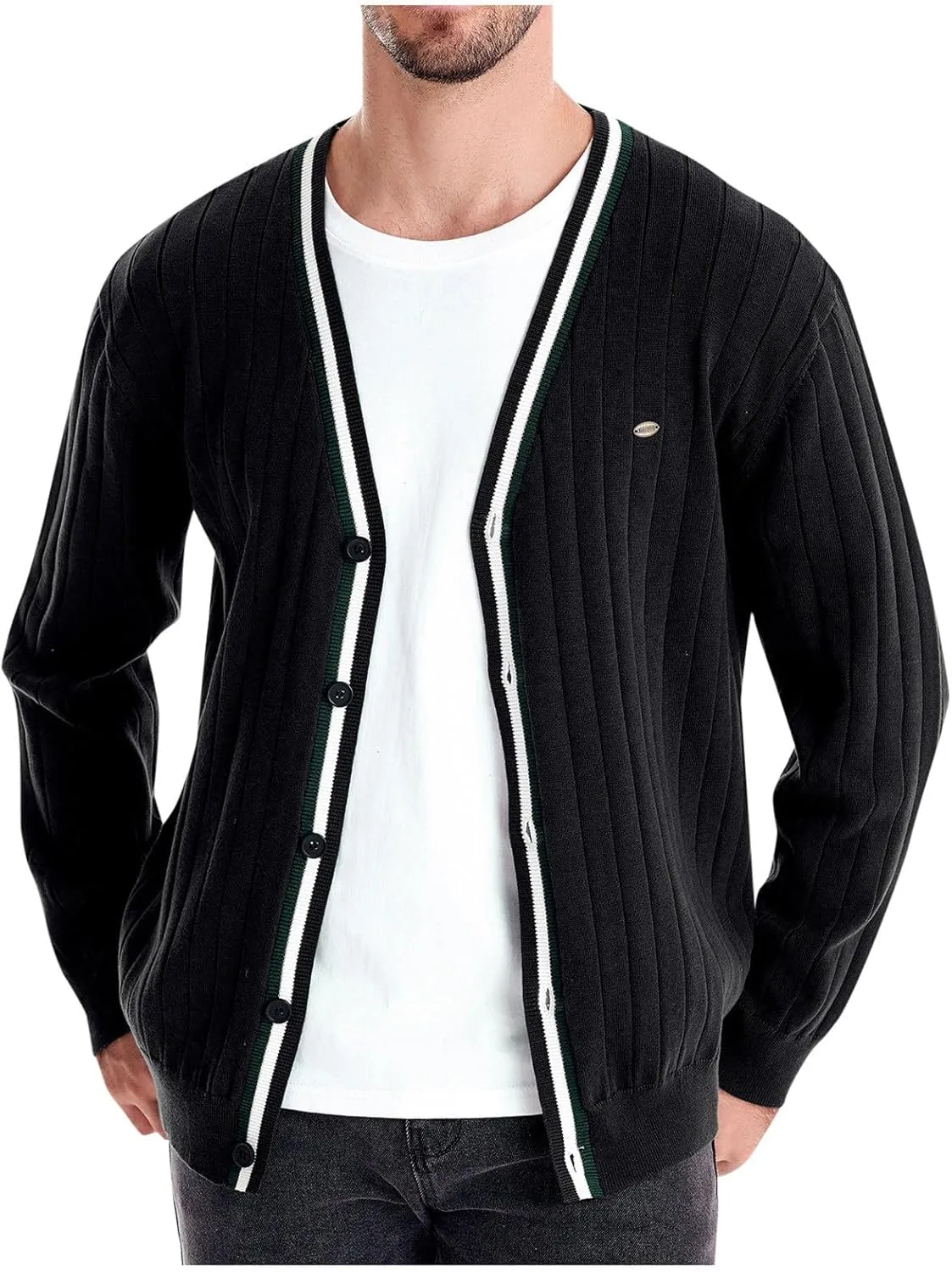 Мужской кардиган с пуговицами, теплый, V-образный вырез, легкий, контрастный
Мужской кардиган с пуговицами, теплый, V-образный вырез, легкий, контрастный